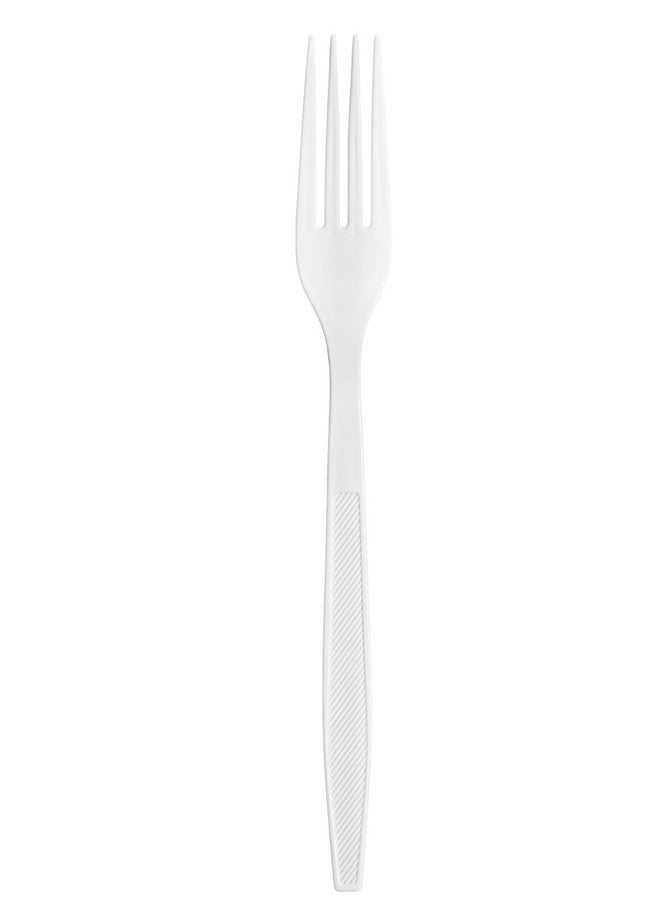 Comfy Package [500 Count] Heavy Duty White Plastic Forks, Extra Heavyweight Disposable Forks Perfect for Restaurants, Parties, and Dinner - Image 2