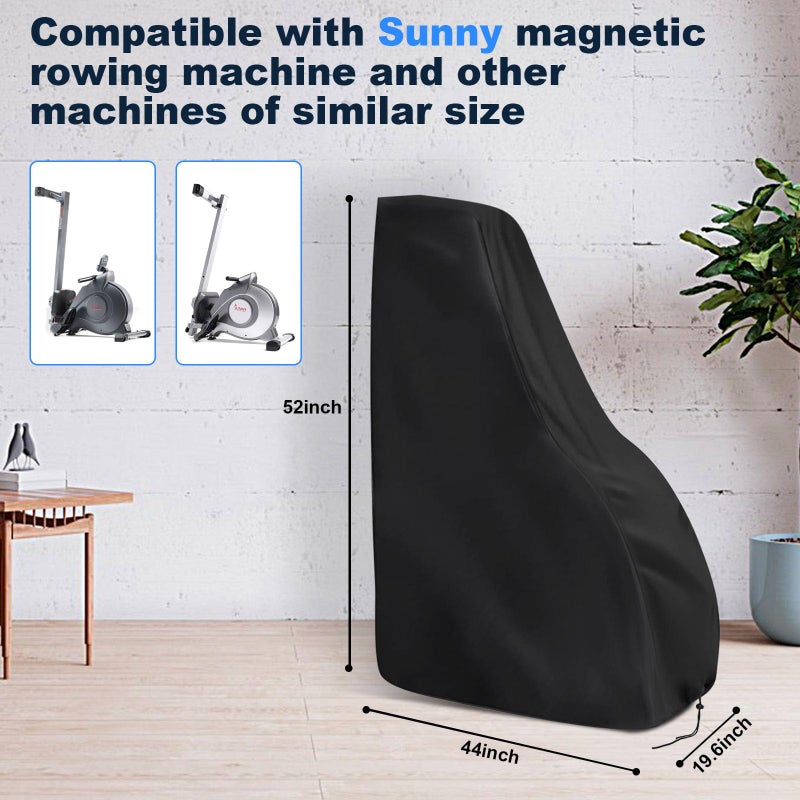 Andacar Rowing Machine Cover for Sunny Magnetic Rowing Machine,Foldable Rower Machine Cover Waterproof Water Rowing Machine Cover for Home-44x19.6x52 in - Image 2
