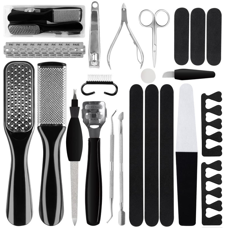 Happy Will Professional Pedicure Tools Kit, 20 in 1 Stainless Steel Pedicure Foot Supplies Set, Foot Files Callus Dead Skin Remover, Pedicure Foot Spa Tools at Home or Salon for Women & Men(Blue) - Image 1