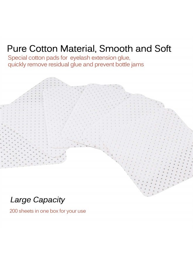 fenshine 200 Pcs Glue Cleaning Cotton Pads Non-Woven Fabric Wipes Glue Wiping Cloth for Clean Lash Extension Glue, Tweezers,Lash Glue Holder Pads, Glue Bottle Mouth (200 Sheets) - Image 3
