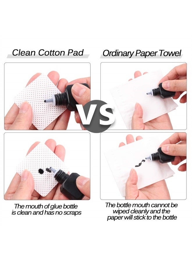 fenshine 200 Pcs Glue Cleaning Cotton Pads Non-Woven Fabric Wipes Glue Wiping Cloth for Clean Lash Extension Glue, Tweezers,Lash Glue Holder Pads, Glue Bottle Mouth (200 Sheets) - Image 4