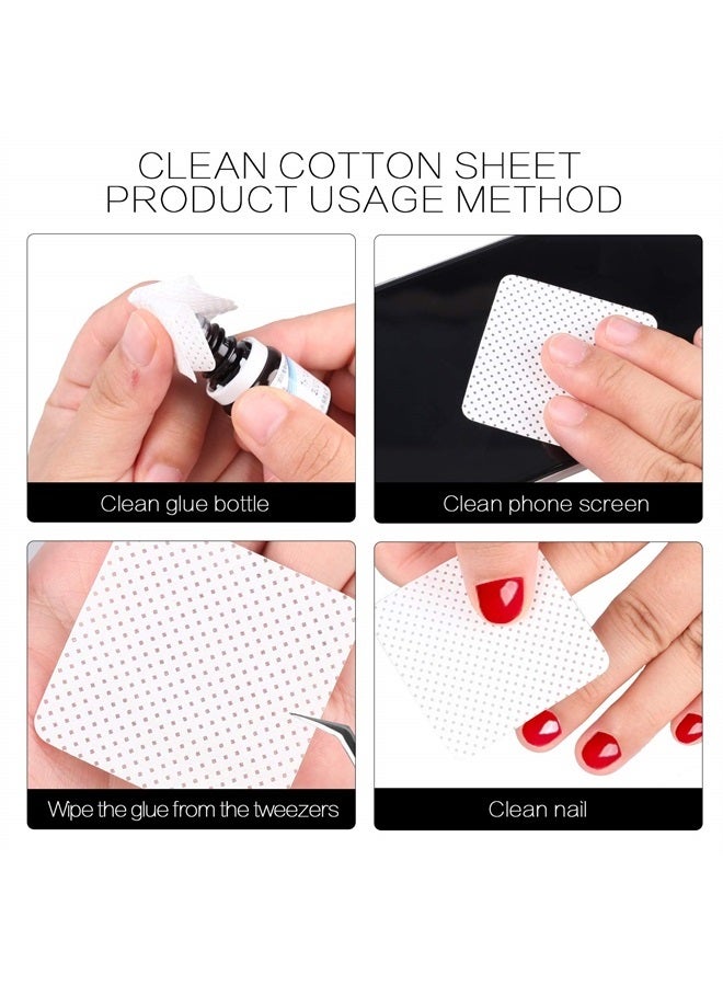 fenshine 200 Pcs Glue Cleaning Cotton Pads Non-Woven Fabric Wipes Glue Wiping Cloth for Clean Lash Extension Glue, Tweezers,Lash Glue Holder Pads, Glue Bottle Mouth (200 Sheets) - Image 5