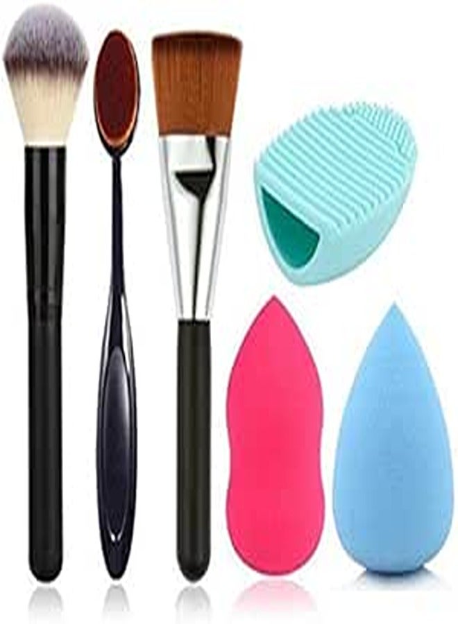 Makeup Brush and Sponge Cleaner - Set of 6 Pieces