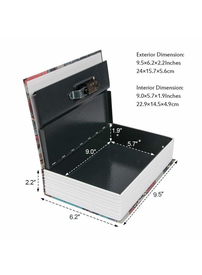 KYODOLED Hidden Metal Lock Box,Diversion Book Safe with Combination Lock,Money Hiding Box,Collection Box,9.5" x 6.2" x 2 .2",USA - Image 4