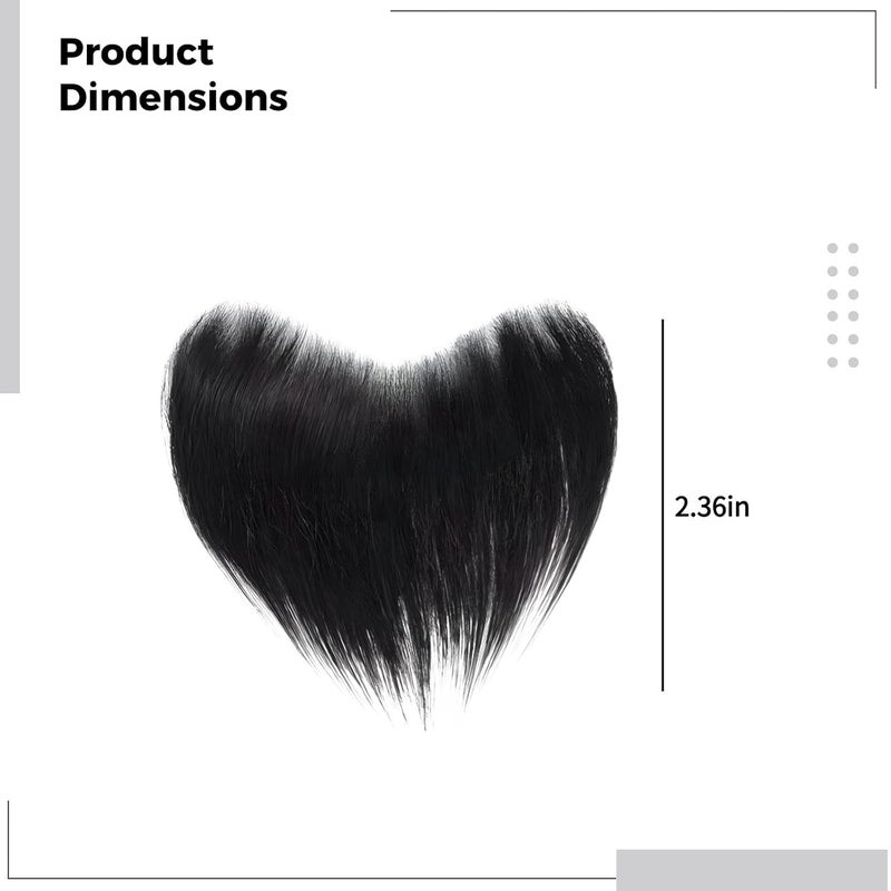 Toupee Hair For Men, Real Human Hair Fringe Hairpiece, 2.4 In Length, Natural Black Color, Replacement Hairline Natural V-Shape - Image 4