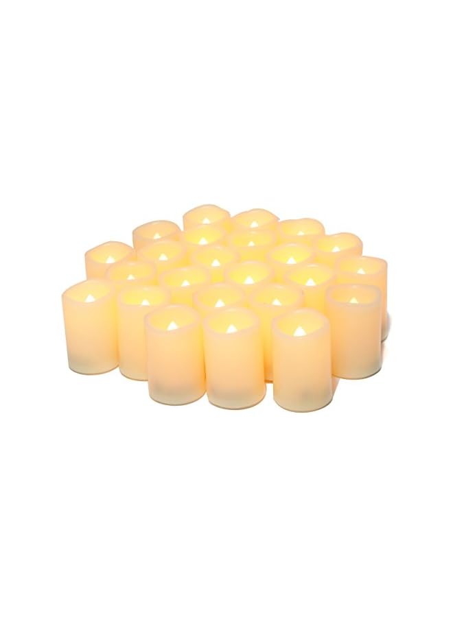 The Bros Flameless Flickering Votive Tea Lights s Bulk Battery Operated Set of 24 Fake s/Flickering Tealights LED for Garden Wedding,Party, Christmas Decorations etc (Batteries Included) - Image 2