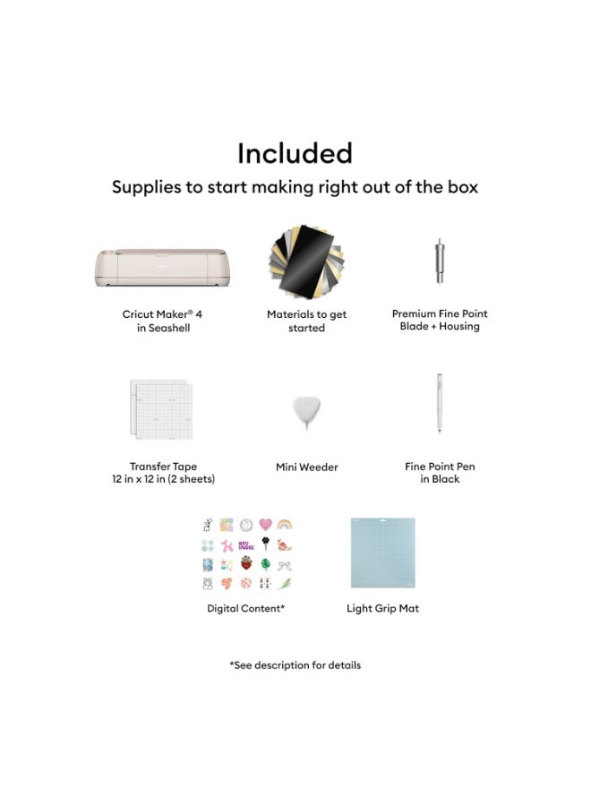 Cricut Maker 4 - Smart Cutting Machine (Seashell) | Digital Content Bundle - Includes 30 Images in Design Space App - Image 2