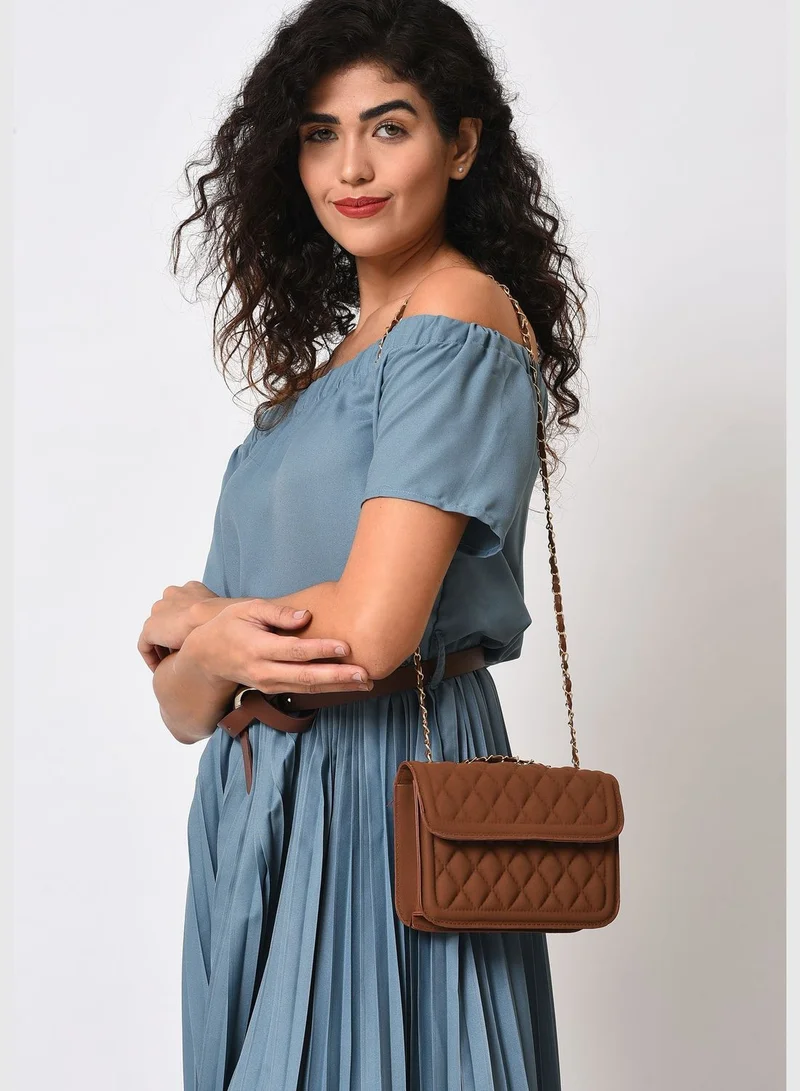 Haute Sauce Quilted Sling Bag with Magnet Lock