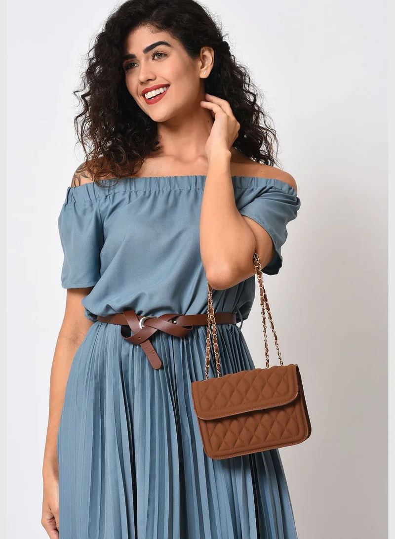 Haute Sauce Quilted Sling Bag with Magnet Lock