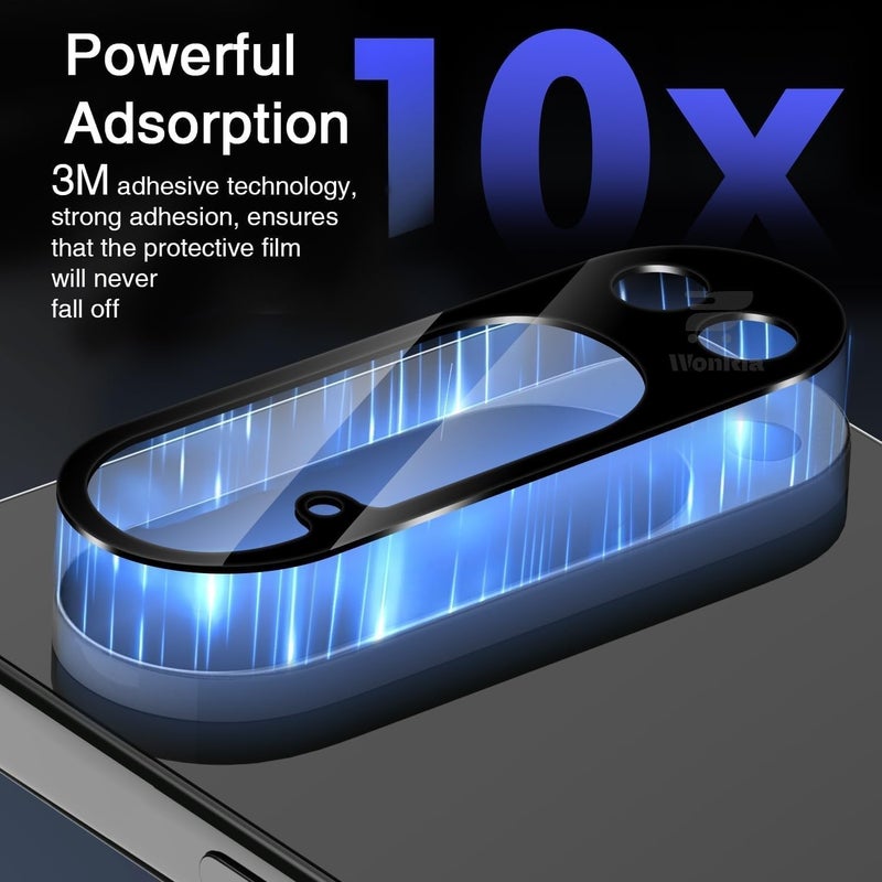 WonReza ® Pack 1- Back Camera Lens Protector for Google Pixel 10 Pro 5G [3D Premium] Camera Glass Protector (Black) - Image 3
