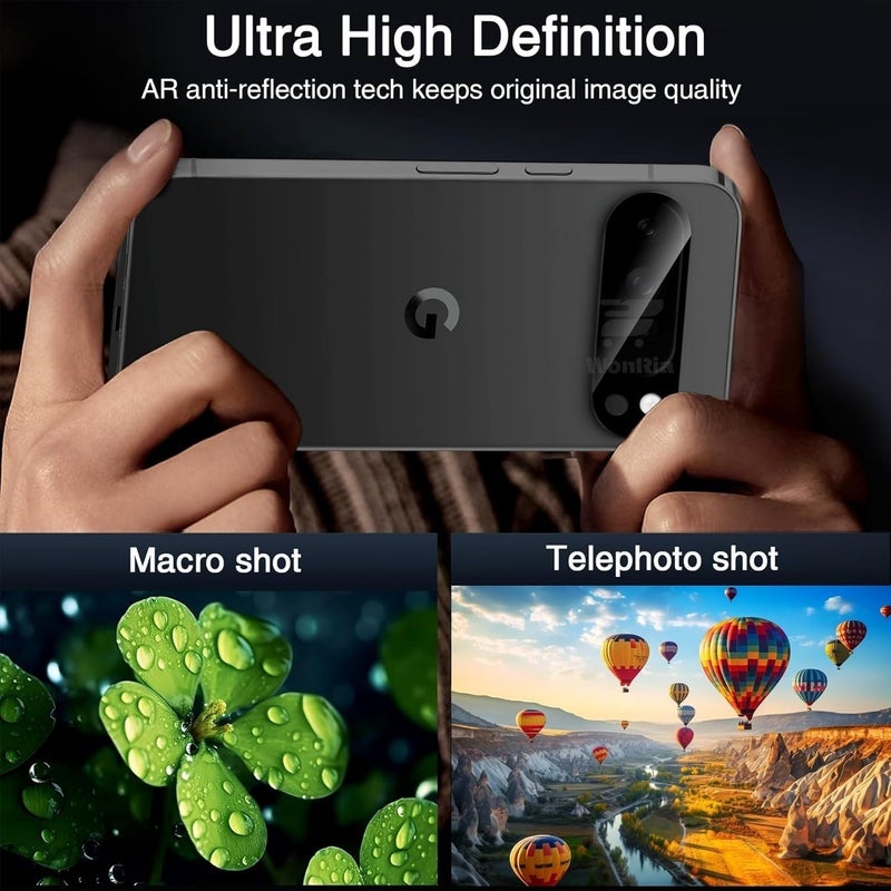 WonReza ® Pack 1- Back Camera Lens Protector for Google Pixel 10 Pro 5G [3D Premium] Camera Glass Protector (Black) - Image 4