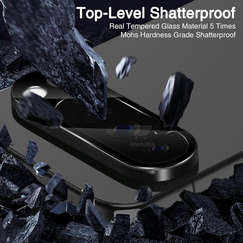 WonReza ® Pack 1- Back Camera Lens Protector for Google Pixel 10 Pro 5G [3D Premium] Camera Glass Protector (Black) - Image 5
