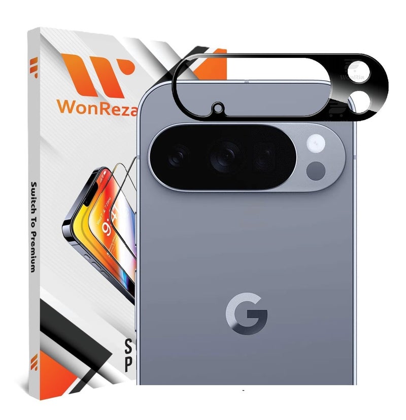 WonReza ® Pack 1- Back Camera Lens Protector for Google Pixel 10 Pro 5G [3D Premium] Camera Glass Protector (Black) - Image 1