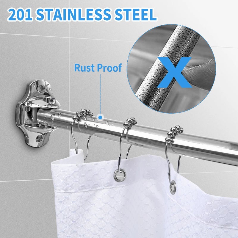 Bluejw Display Rack Dressing Fitting Room Wall Mounted Metal Curved Shower Curtain Rods and Rails - Image 5