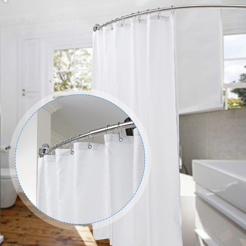Bluejw Display Rack Dressing Fitting Room Wall Mounted Metal Curved Shower Curtain Rods and Rails - Image 1