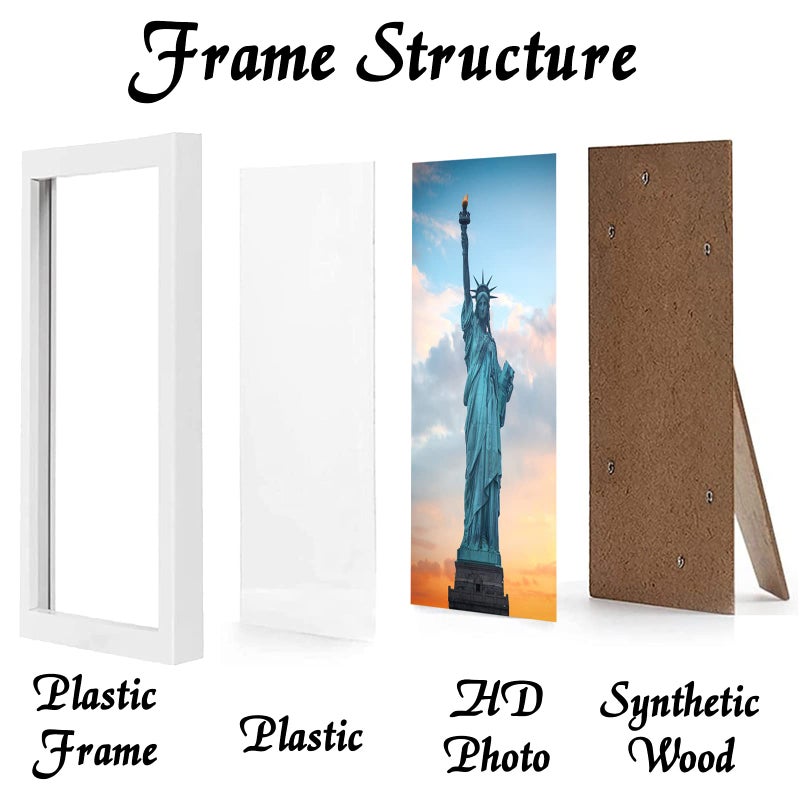 OMAIGAR 9x12 Picture Frame for 9by12 Poster Photo Canvas Certificate White High Transparent Photo Frame Wall Desktop Horizontal Vertical 9 x 12 - Image 2