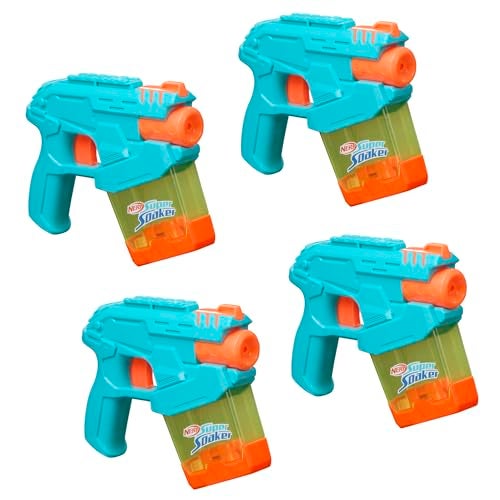 SUPER SOAKER Nerf Super Soaker Mini DunkFill Funpack 4 Water Blasters Easy Instant Fill Tanks Just Dunk Go 34 Fluid Ounce Tanks Water Toys for Ages 6 - Image 1