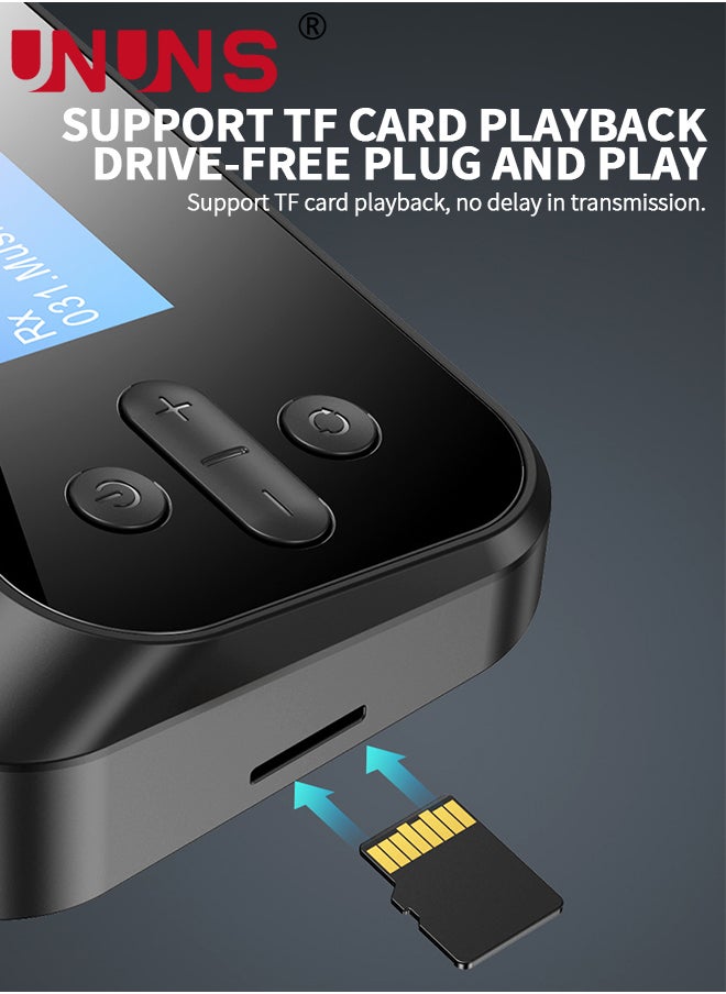 UNUNS Bluetooth 5.0 Transmitter Receiver For TV Home Stereo BT Headphones,2-in-1 Audio Adapter With LCD Display,Low Latency,Splitter For Wired Wireless,Optical RCA AUX 3.5mm Inputs/Outputs  - Image 5