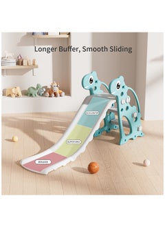 FULL JOY Foldable Turtle Slide with basket ball, 139*68*31 cm ,Green  - Image 2