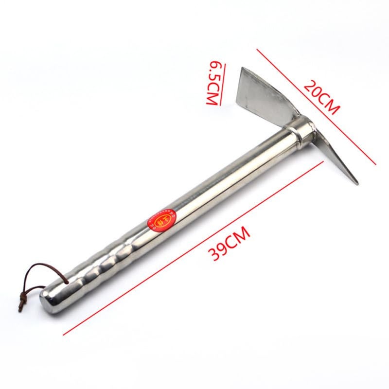 POPETPOP Stainless Steel Garden Hoe 15.35 Inch Lightweight Hand Tool for Weeding Soil Turning and Planting Durable Double Use Hoe for Lawn and Garden Care - Image 2