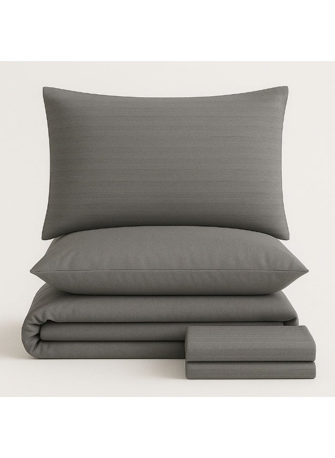 bukhamseen Luxury Cotton Hotel Quilted Bed sheet set, with 300 Thread Count 7 Pieces (stiched filling) Alfaisaliea - Image 2
