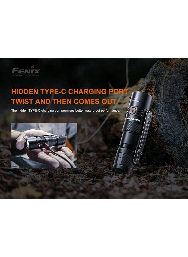 فينيكس مصباح يدوي Fenix PD25R EDC، 800 لومن USB-C قابل لإعادة الشحن بمفتاحين، حجم الجيب، خفيف الوزن، مع منظم LumenTac - Image 3