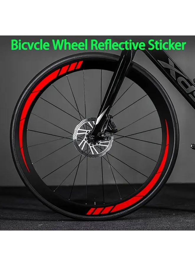 Red Reflective Tape For Bike Wheel Rims 8pcs Waterproof Decoration Stickers DIY Modification - Image 3