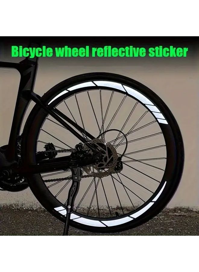 Red Reflective Tape For Bike Wheel Rims 8pcs Waterproof Decoration Stickers DIY Modification - Image 1