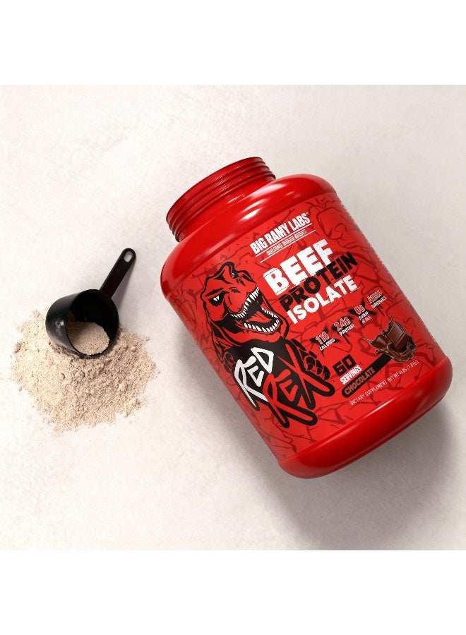 RED REX Beef Protein Isolate Powder - Chocolate Flavor - 4lb (1.81kg) - 24 g Protein Per Serving - 60 Servings - for Muscle Growth & Recovery - Image 4