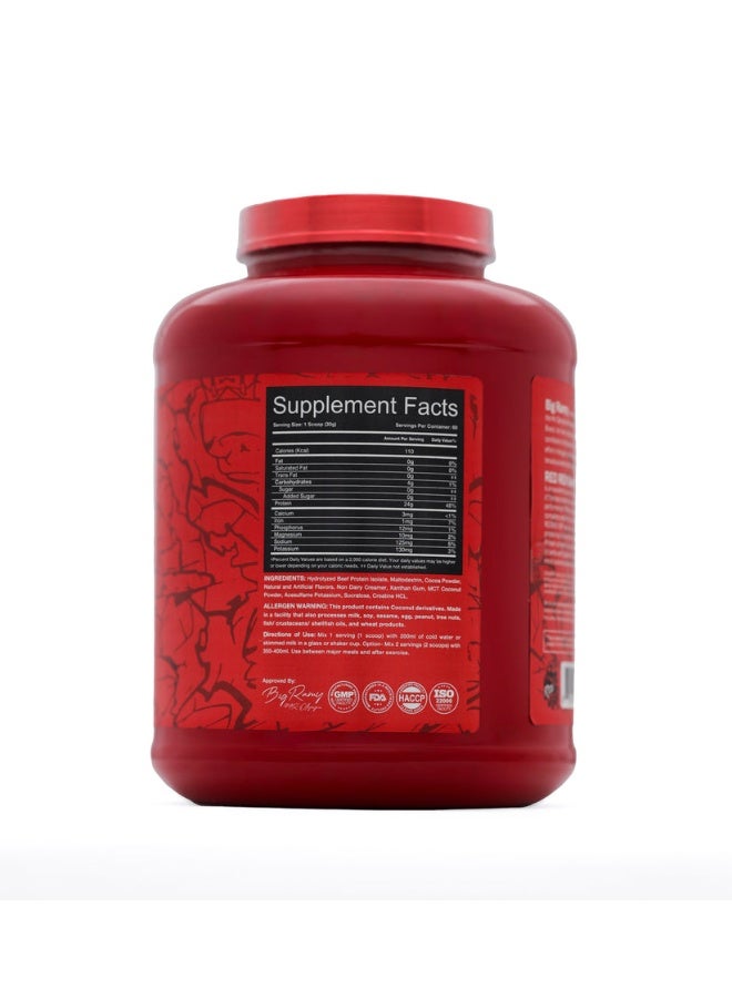 RED REX Beef Protein Isolate Powder - Chocolate Flavor - 4lb (1.81kg) - 24 g Protein Per Serving - 60 Servings - for Muscle Growth & Recovery - Image 3