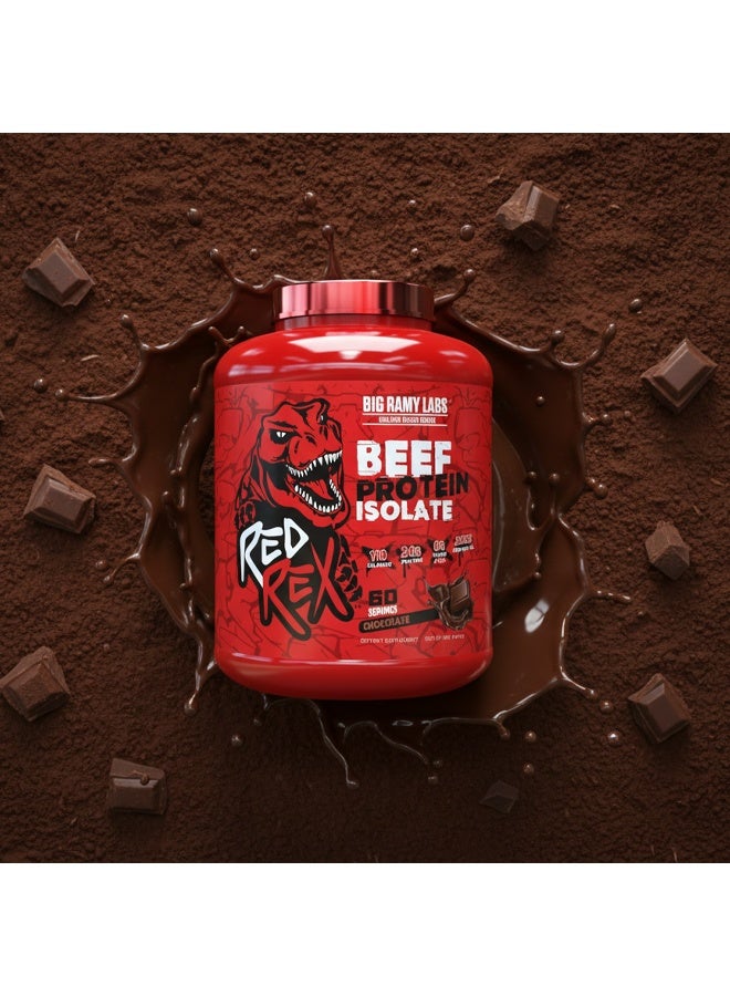 RED REX Beef Protein Isolate Powder - Chocolate Flavor - 4lb (1.81kg) - 24 g Protein Per Serving - 60 Servings - for Muscle Growth & Recovery - Image 5