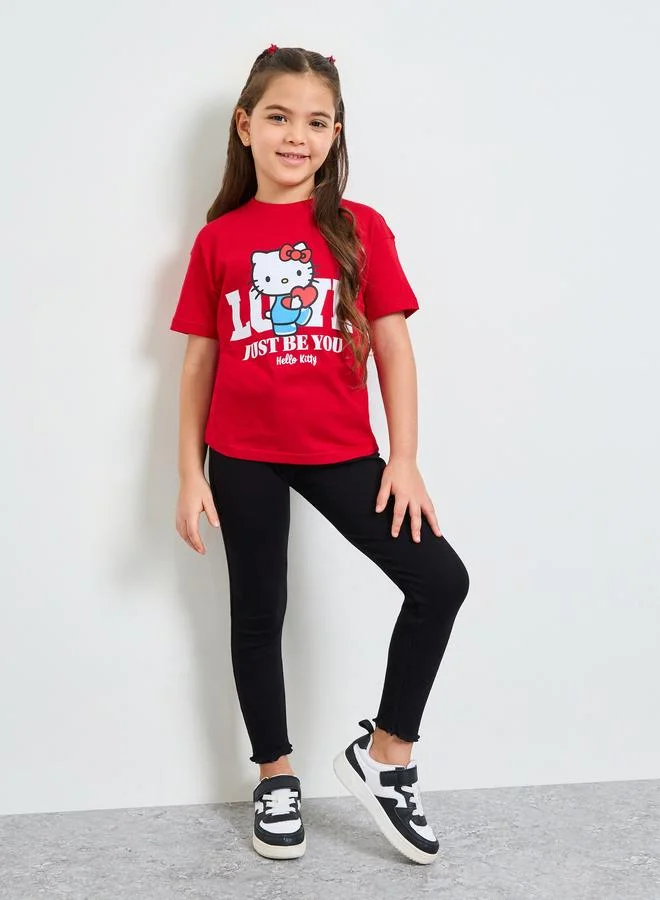 Styli Girls Red Hello Kitty Cotton Graphic T-Shirt