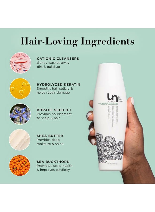 Unwash Bio-Cleansing Conditioner - Gentle, Hydrating Co-Wash Cleansing Conditioner, Sulfate & Paraben Free, for Curly, Coily & Dry Hair, 13.5 fl oz - Image 4