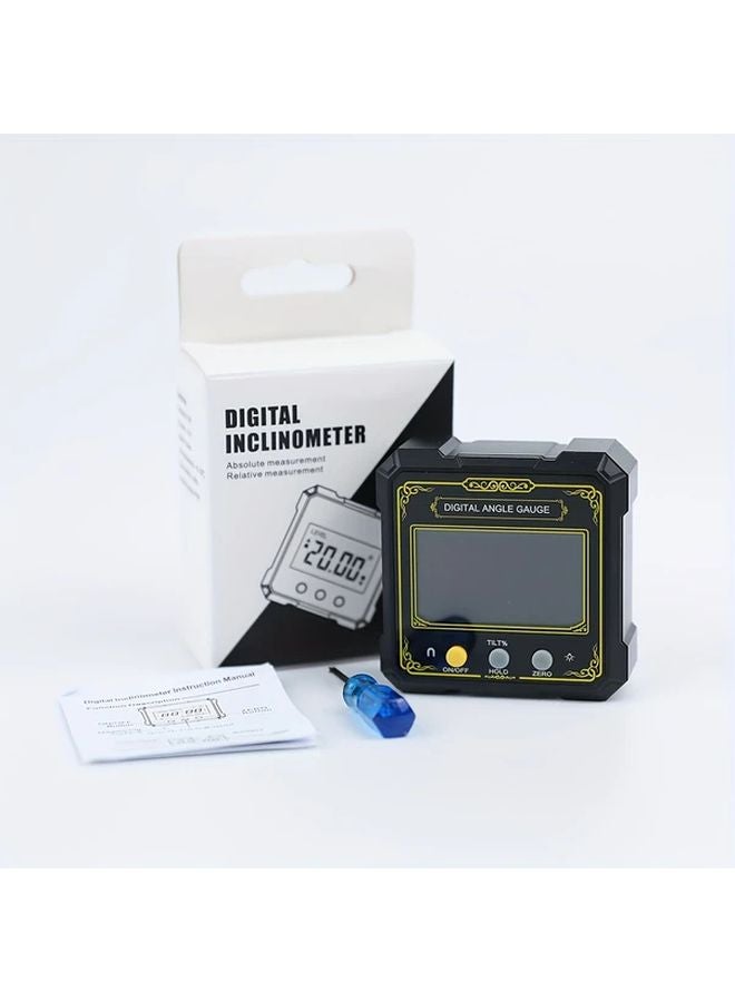 Household Inclination Box Auspicious Cloud Yellow Digital Angle Gauge Magnetic Base - Image 1