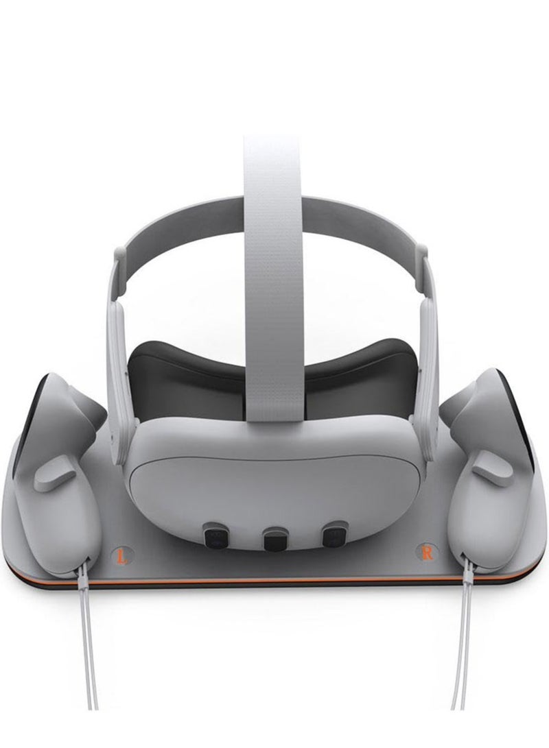 قاعدة شحن سريعة لـ Meta Quest 3، محطة شحن مع ضوء LED، بطاريتان قابلة لإعادة الشحن لسماعة Oculus Quest 3 ووحدات التحكم باللمس - Image 4