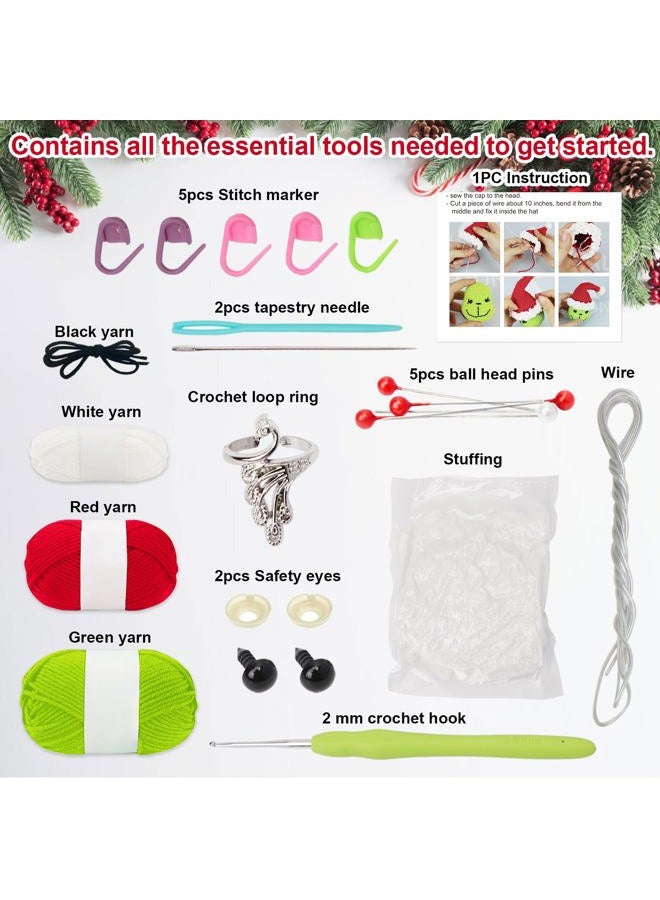 ALODNY Crochet Kit for Beginners,Christmas Crochet Kit for Beginners Adults,Knitting Kits Hooks Yarn Set with Step-by-Step Video Tutorials - Image 3