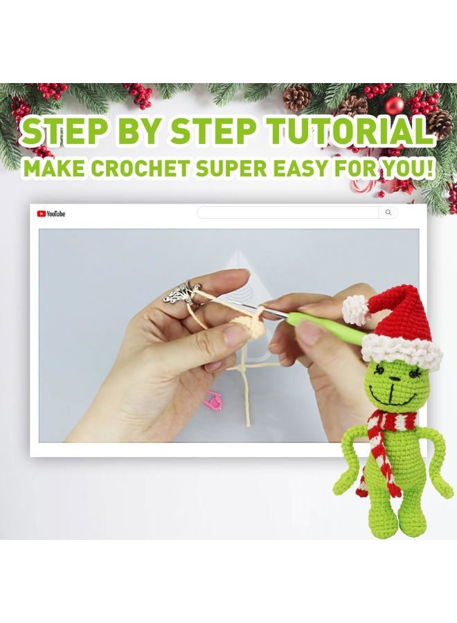 ALODNY Crochet Kit for Beginners,Christmas Crochet Kit for Beginners Adults,Knitting Kits Hooks Yarn Set with Step-by-Step Video Tutorials - Image 4