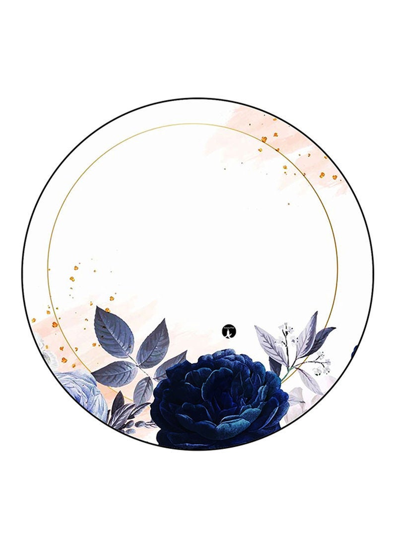 RKN Flower Printed Mouse Pad  Round  Multicolour