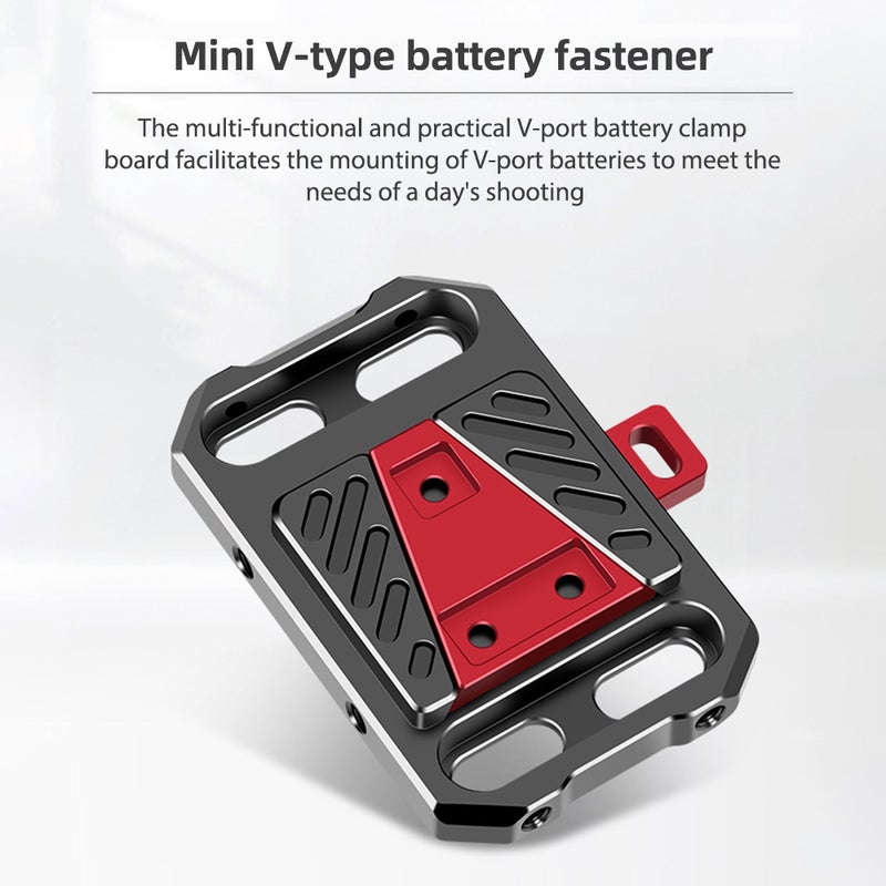 V Mount Battery Plate Black - Secure Button Structure Durable Aluminum Alloy V Lock Plate - Multiple Threaded Holes for Professional Video Recording Equipment - Image 5