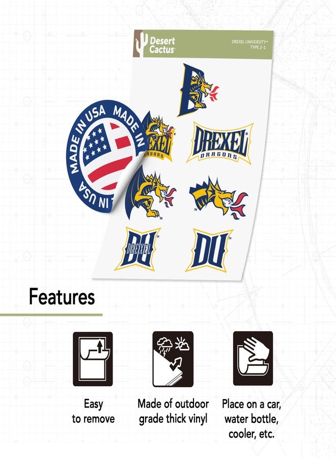 Desert Cactus Drexel University Sticker Dragons Vinyl Decals Laptop Water Bottle Car Scrapbook Sheet T2 (Type 2) - Image 4