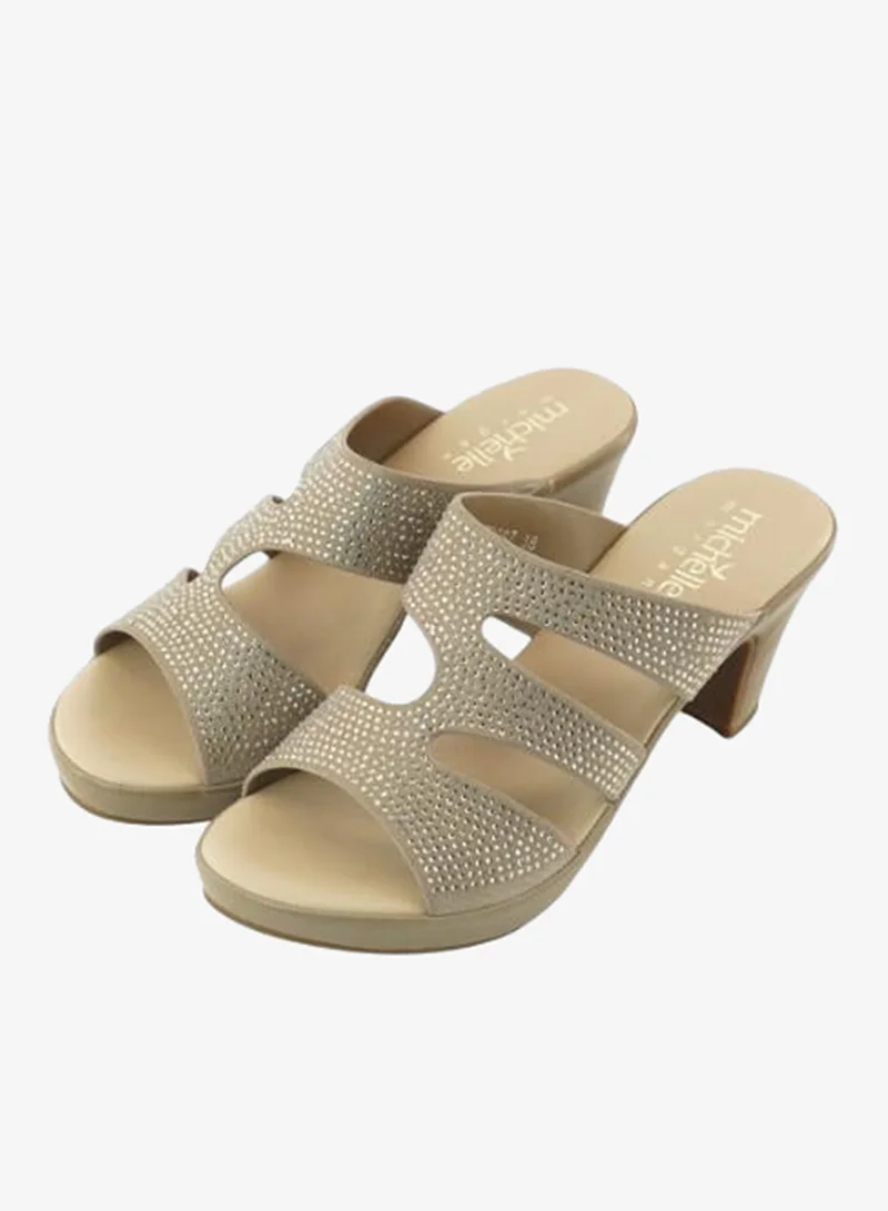 Michelle Morgan Mocca 092-3096 Michelle Morgan Ladies Mid Heel Sandals 514ZD097 Mocca for Women | Best Price UAE