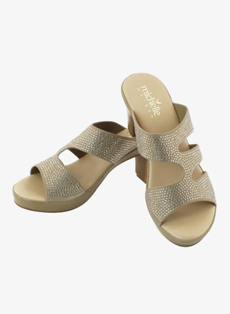 Michelle Morgan Mocca 092-3096 Michelle Morgan Ladies Mid Heel Sandals 514ZD097 Mocca for Women | Best Price UAE