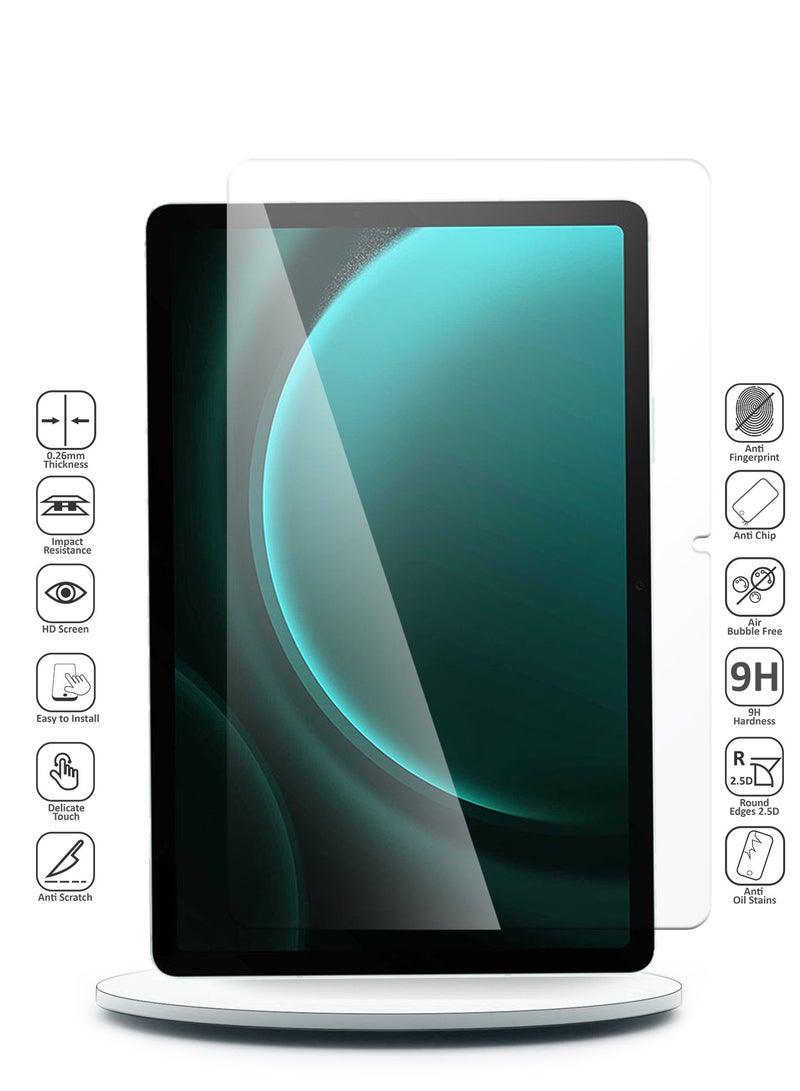 Wtech Samsung Galaxy Tab S9 FE 5G 2023 Premium Series Curved Edges Full Cover Glass Screen Protector (TSGPCN) - Clear - Image 2