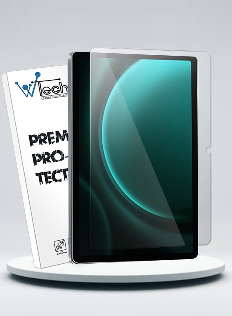 Wtech Samsung Galaxy Tab S9 FE 5G 2023 Premium Series Curved Edges Full Cover Glass Screen Protector (TSGPCN) - Clear - Image 1