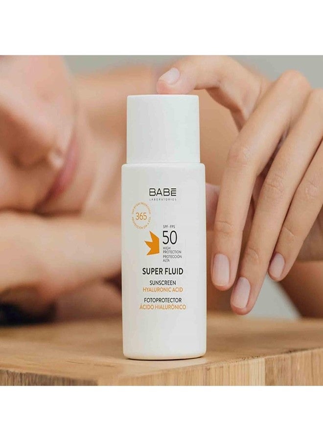 Babe Super Fluid Sunscreen SPF 50 – High Facial Sun Protection with Lightweight Texture | Broad Spectrum UVA/UVB | For Sensitive Skin | Non-Greasy & Fast Absorbing – 1.69 fl oz - Image 5
