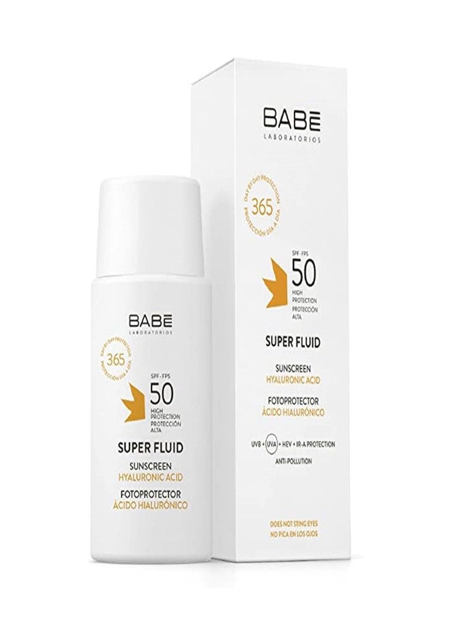 Babe Super Fluid Sunscreen SPF 50 – High Facial Sun Protection with Lightweight Texture | Broad Spectrum UVA/UVB | For Sensitive Skin | Non-Greasy & Fast Absorbing – 1.69 fl oz - Image 2