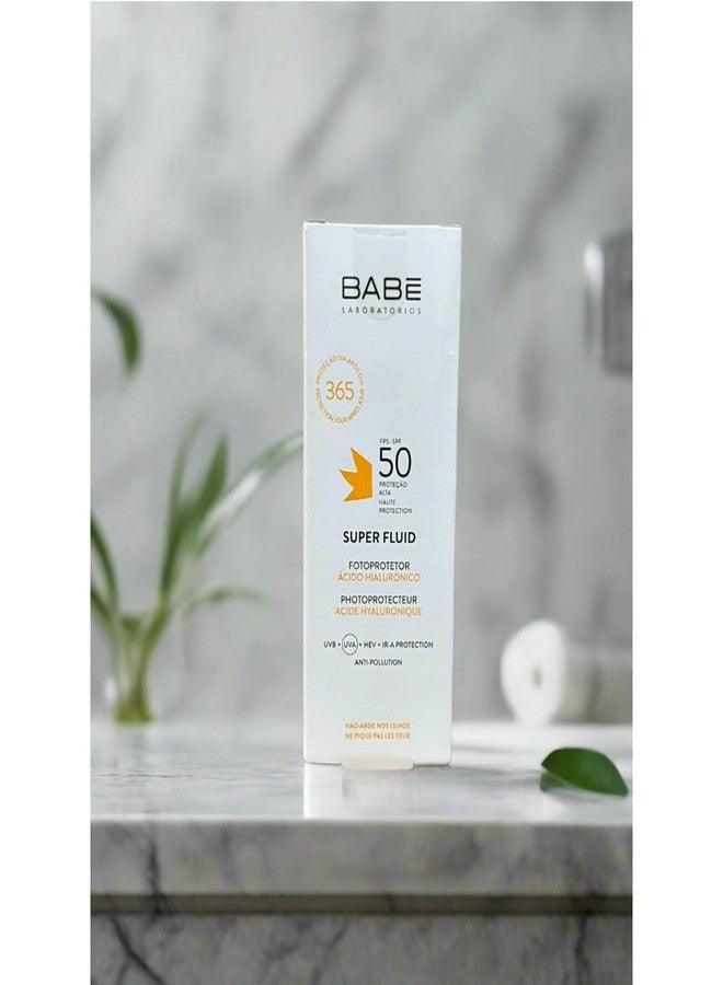 Babe Super Fluid Sunscreen SPF 50 – High Facial Sun Protection with Lightweight Texture | Broad Spectrum UVA/UVB | For Sensitive Skin | Non-Greasy & Fast Absorbing – 1.69 fl oz - Image 4