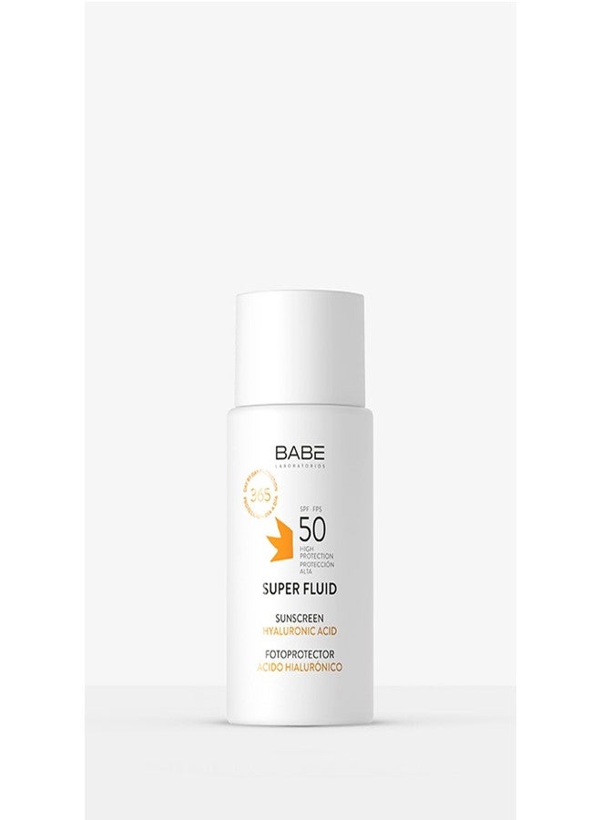 Babe Super Fluid Sunscreen SPF 50 – High Facial Sun Protection with Lightweight Texture | Broad Spectrum UVA/UVB | For Sensitive Skin | Non-Greasy & Fast Absorbing – 1.69 fl oz - Image 1