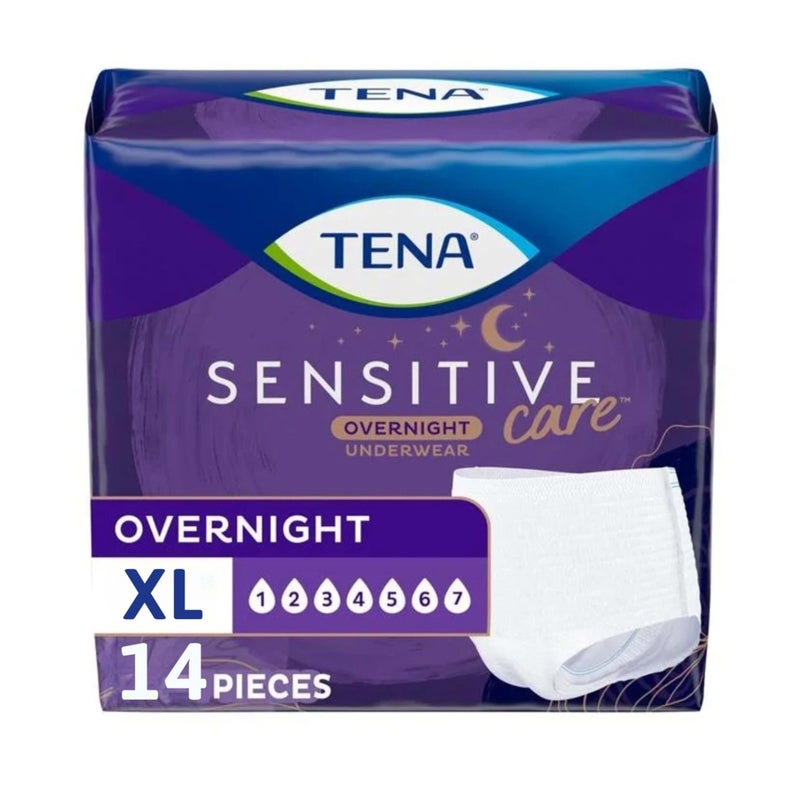 Tena Sensitive Care Overnight Incontinence Underwear for Women Extra Large 14 Count New Sizing