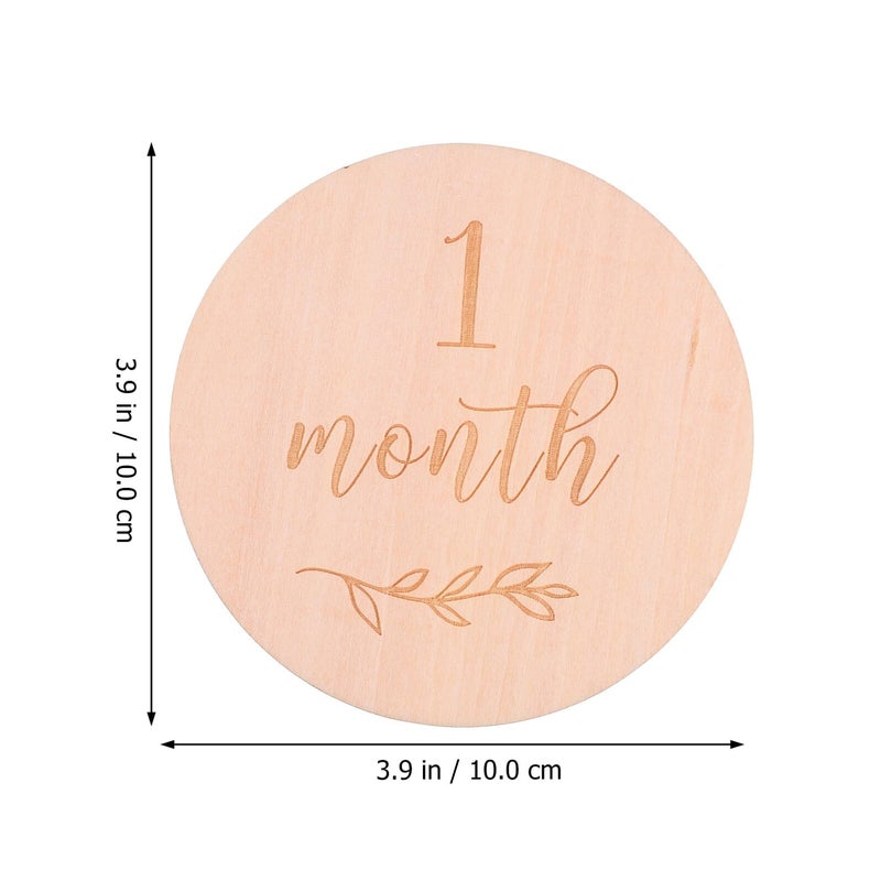 13Pcs Wooden Monthly Milestone Cards Newborn Baby Growth Photography Props - Image 3